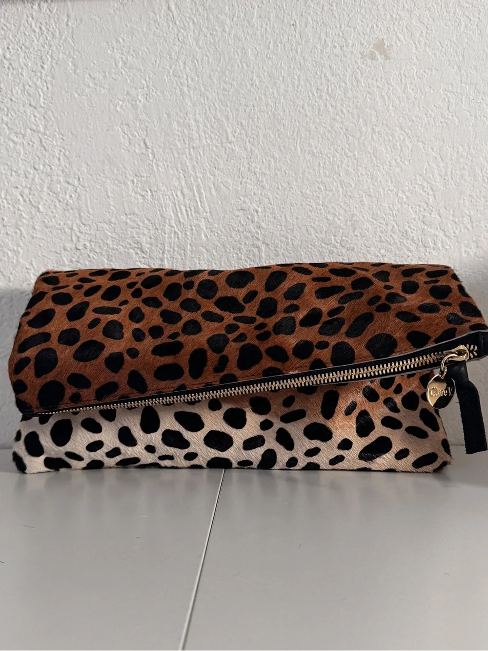 Clare V Leopard Print Clutch in Brown and Black - Picture 13 of 14